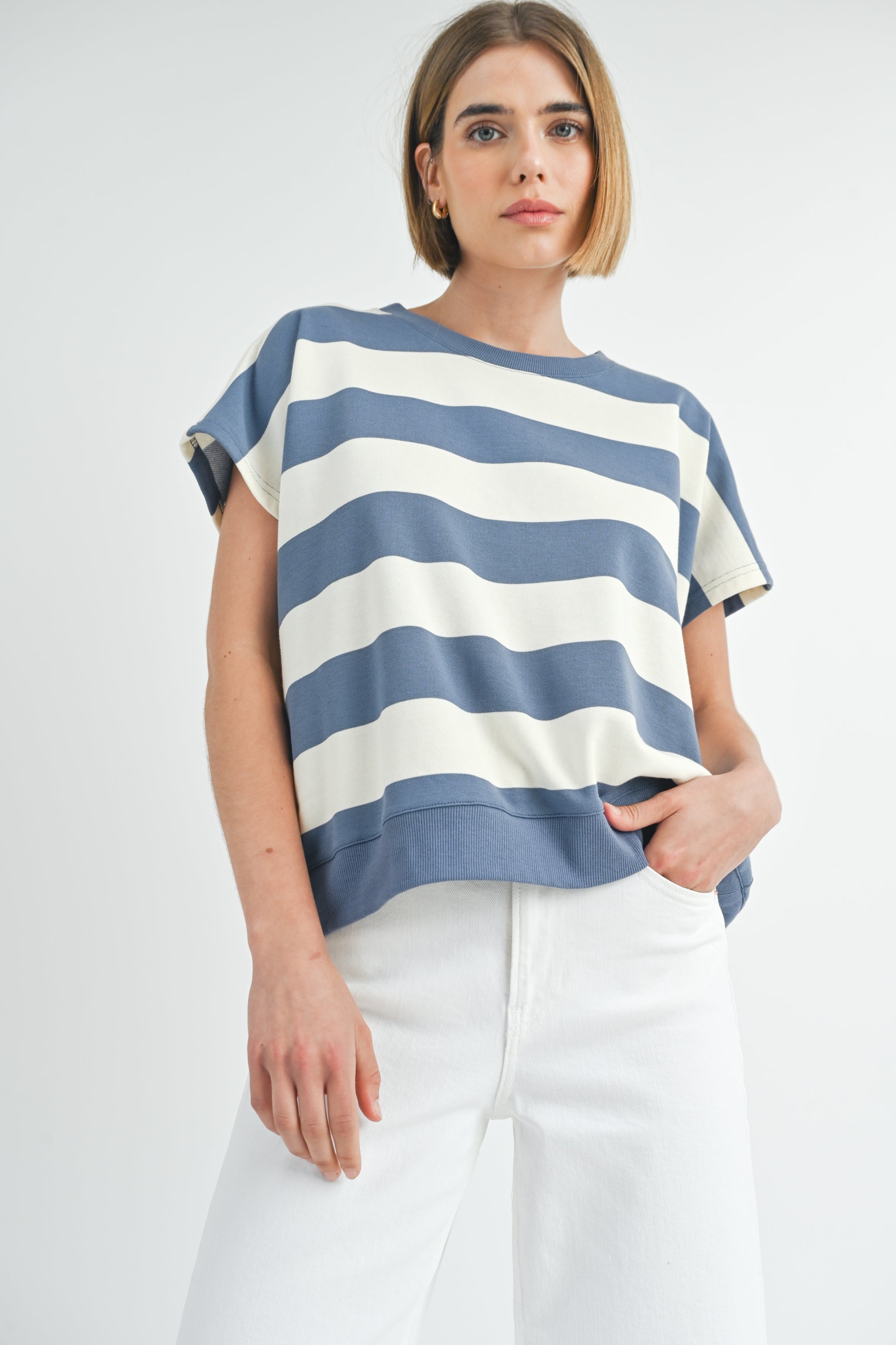 Stripe Dolman Top