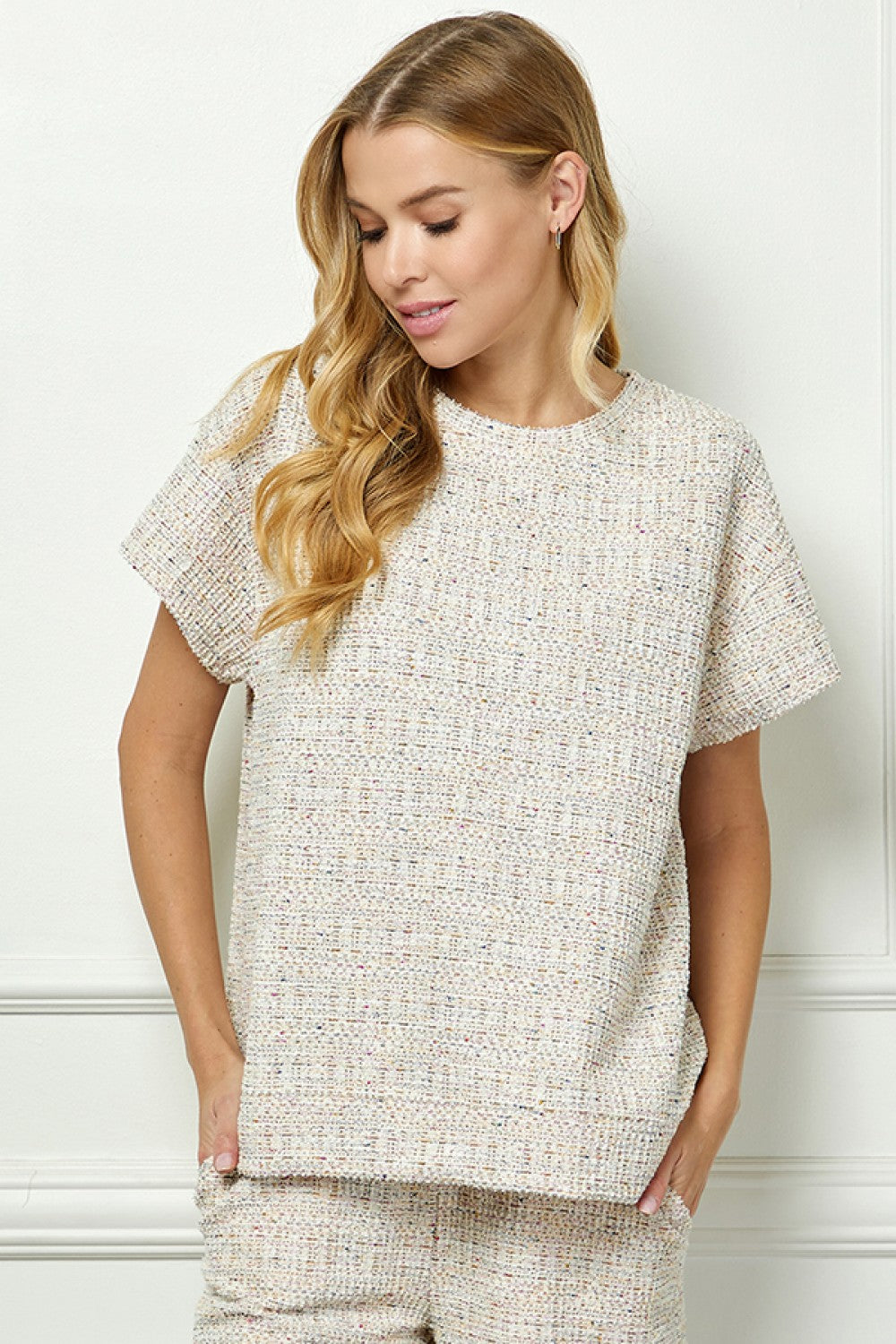 Boucle Top in Tan