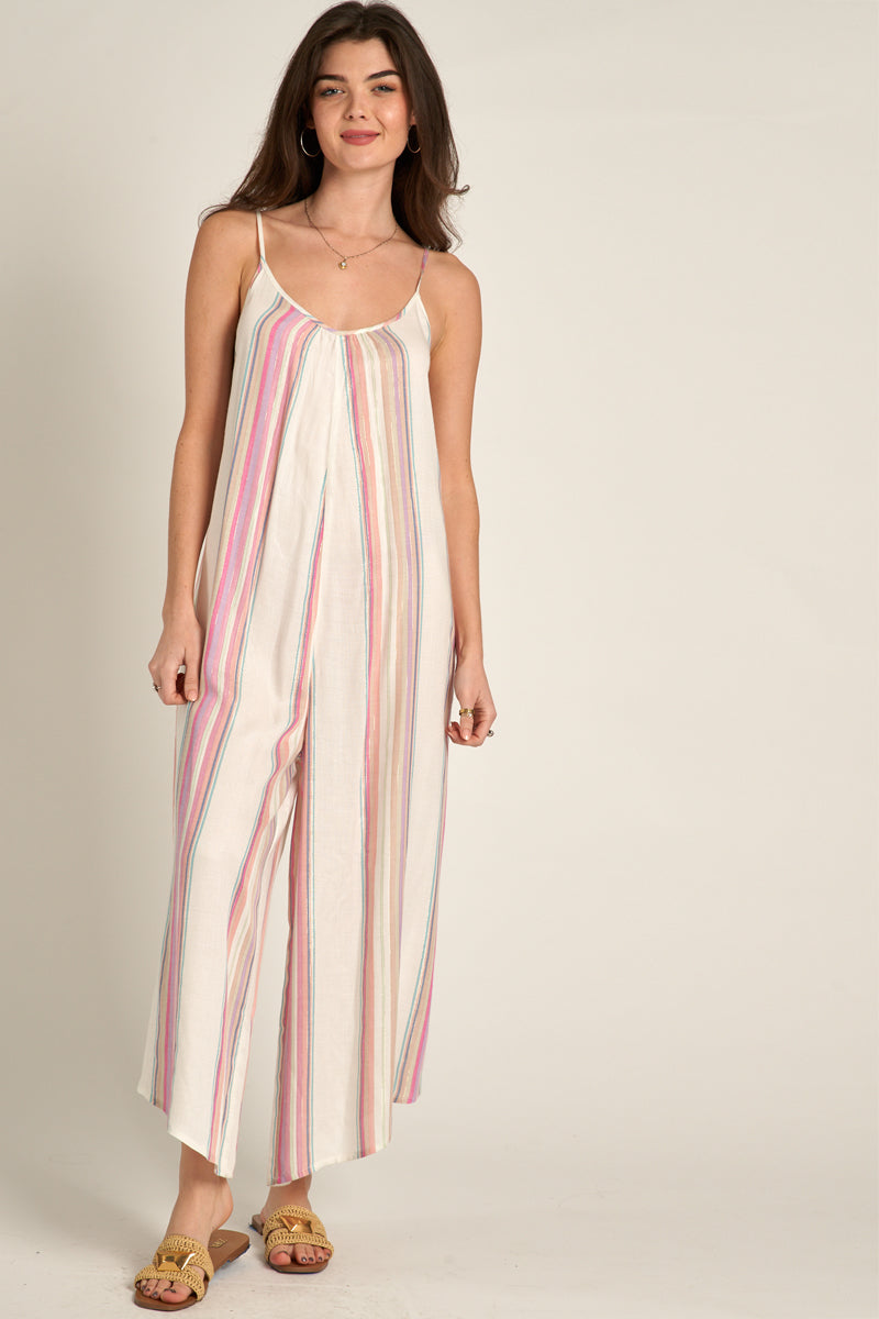 Multi-Colored Stripe Jumpsuit