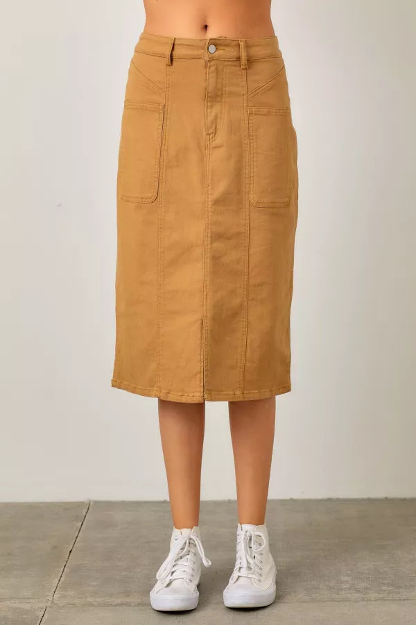 Denim skirt in Camel