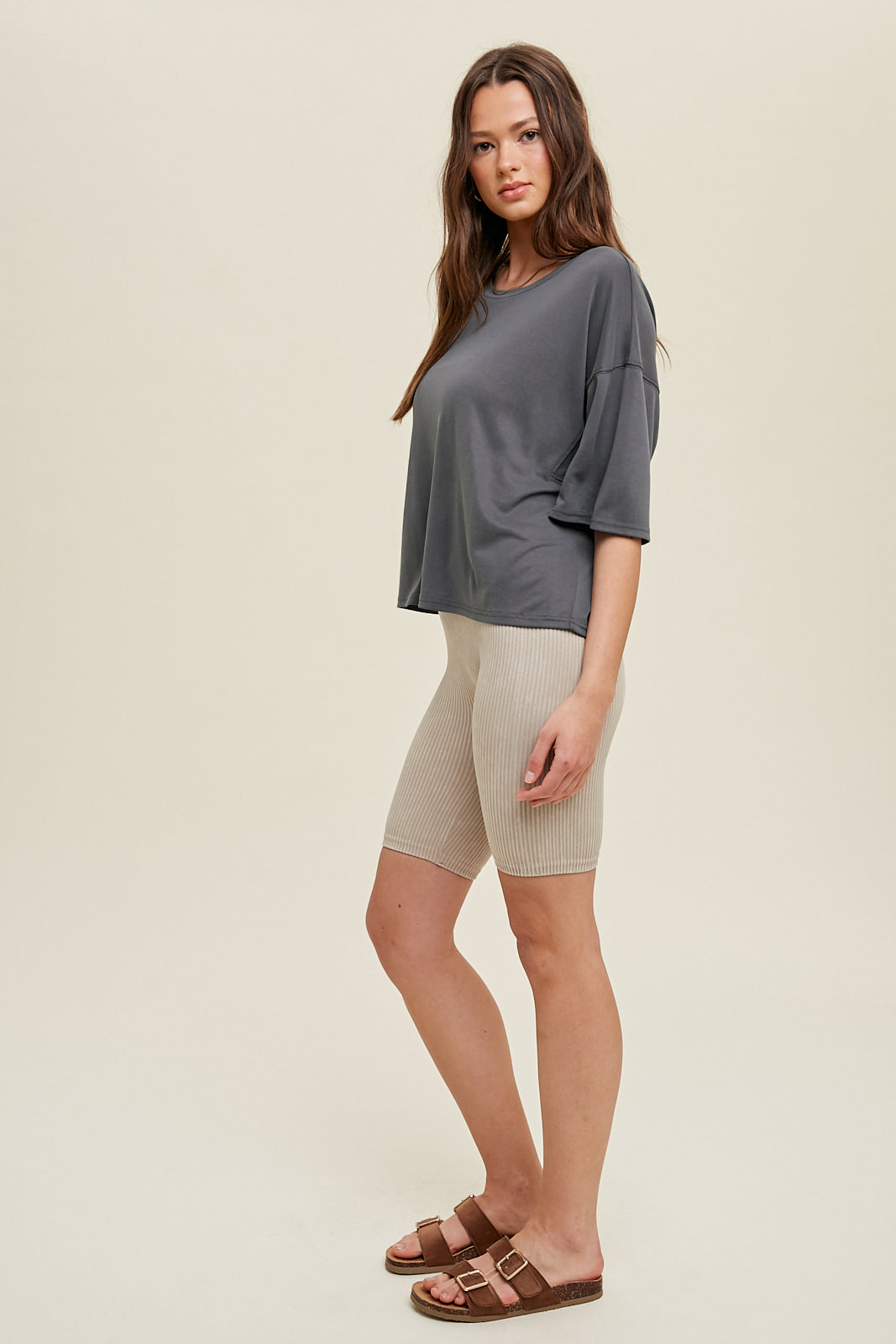 Modal Crop Top in Charcoal