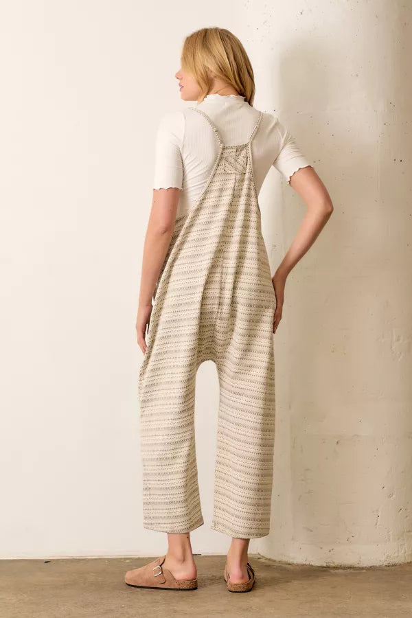 Jacquard knit Overalls in Gray