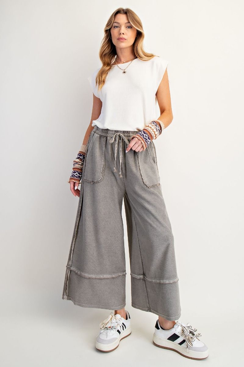 Mineral Washed Terry Palazzo Pants