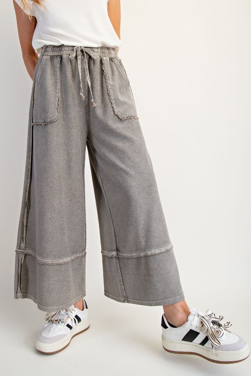 Mineral Washed Terry Palazzo Pants