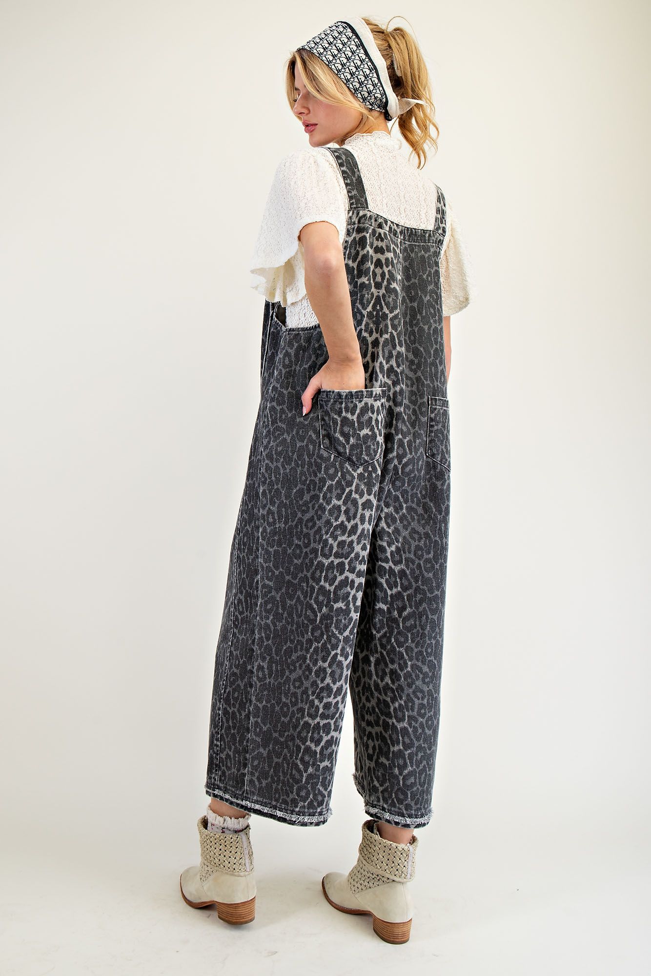 Leopard Overalls in Grey