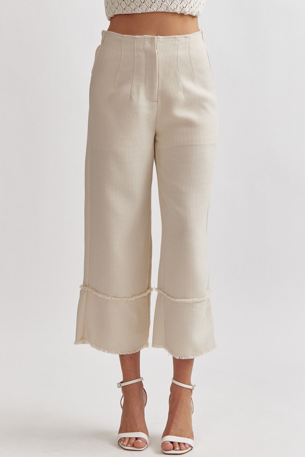 Wide leg pants in Ecru