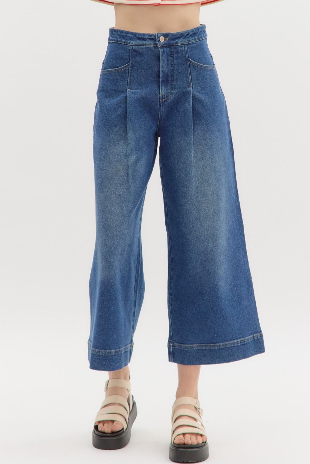 Denim Wide Leg Culotte by Entro