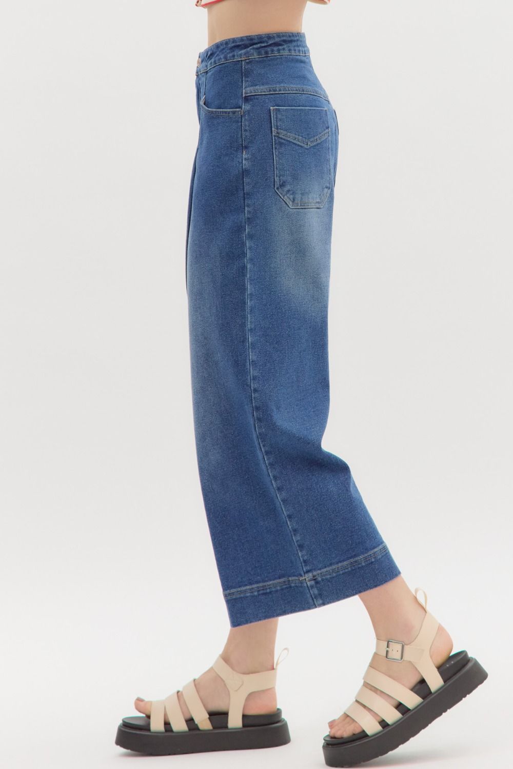 Denim Wide Leg Culotte by Entro