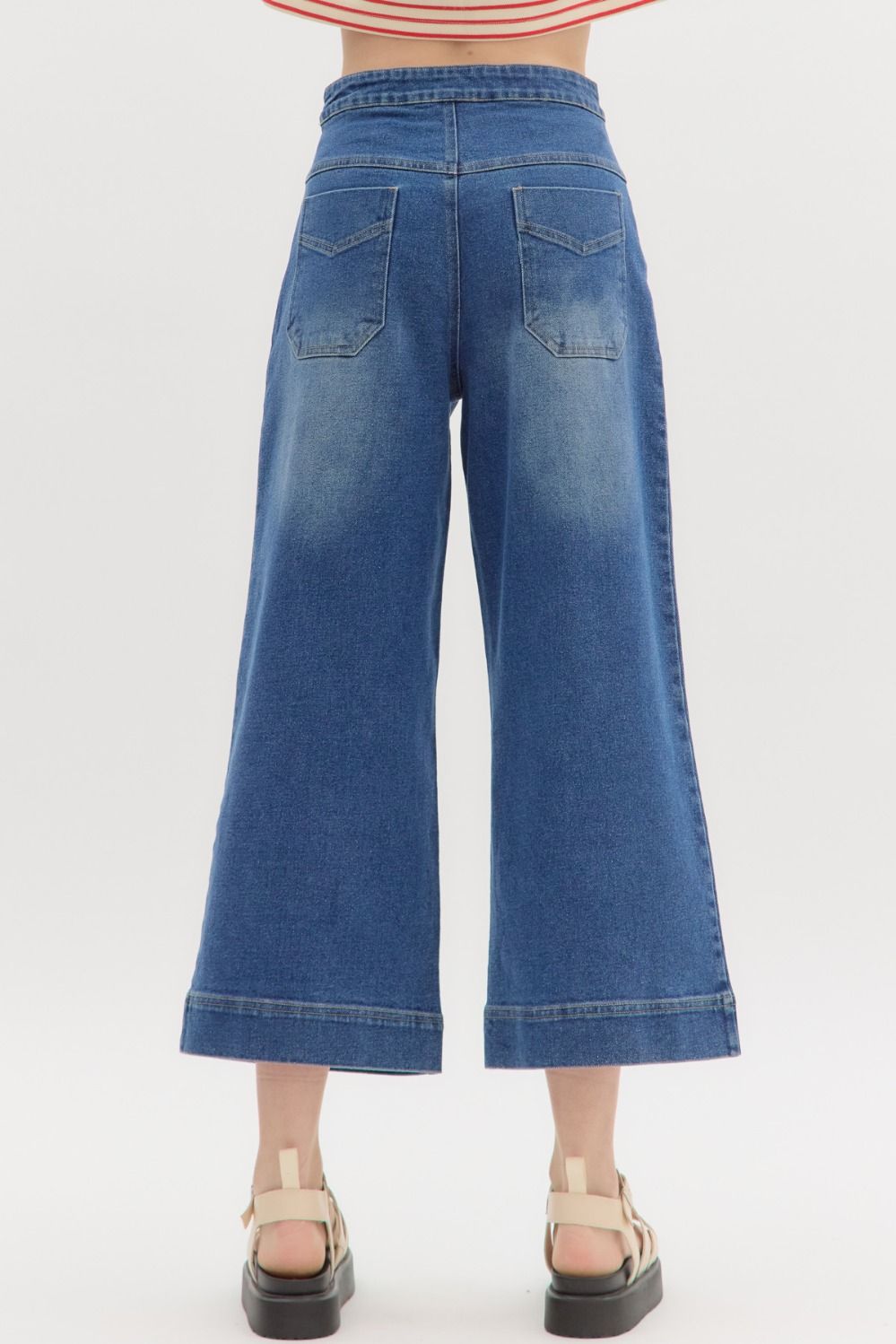 Denim Wide Leg Culotte by Entro