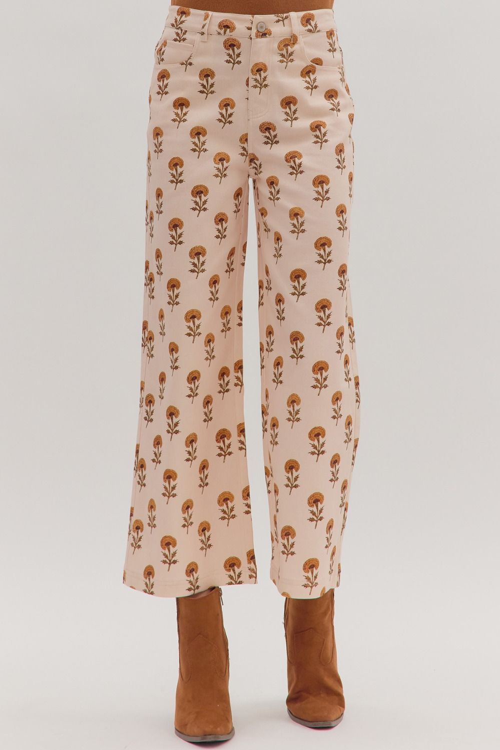 Botanical Wide Leg Pants in Ecru