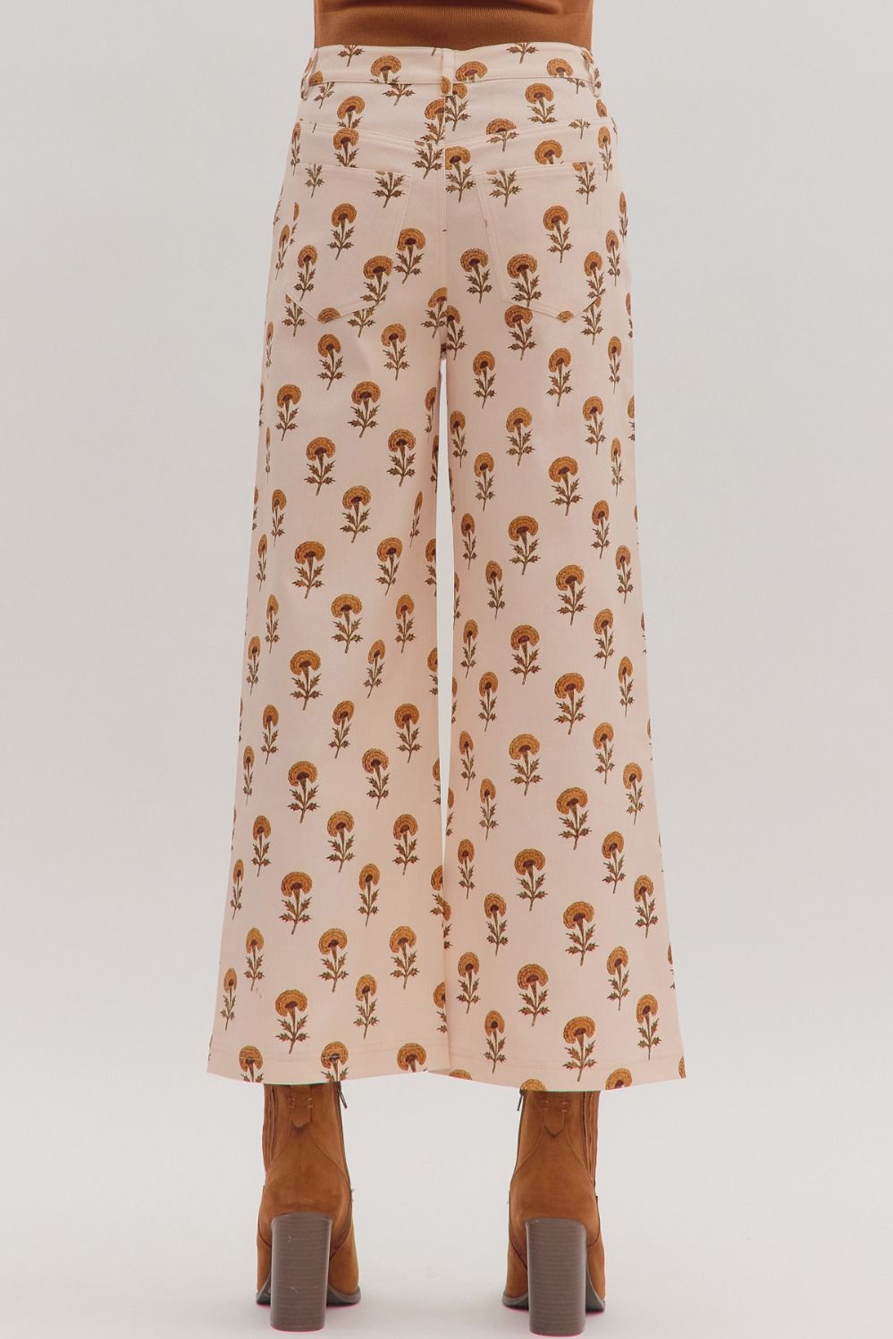 Botanical Wide Leg Pants in Ecru