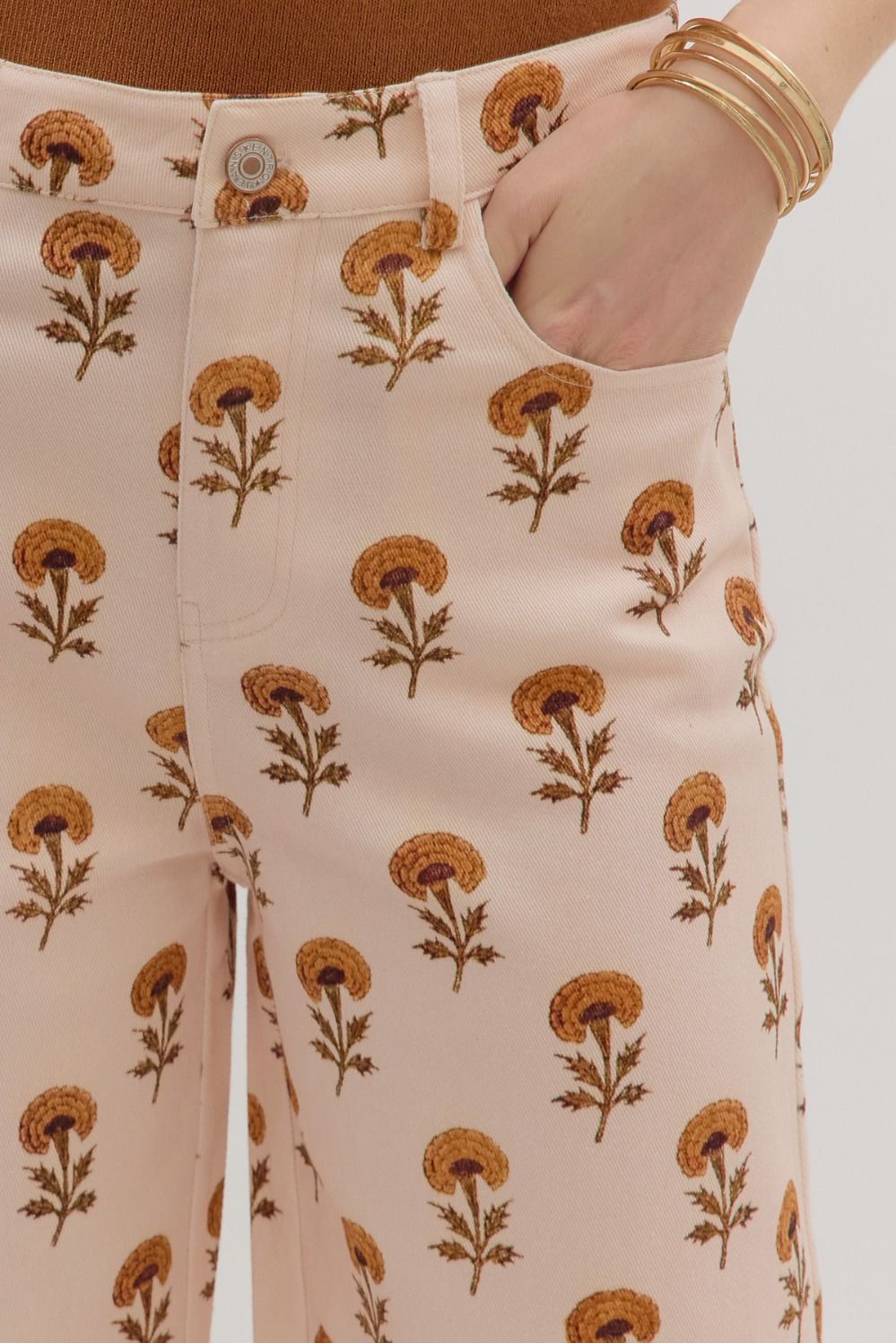 Botanical Wide Leg Pants in Ecru