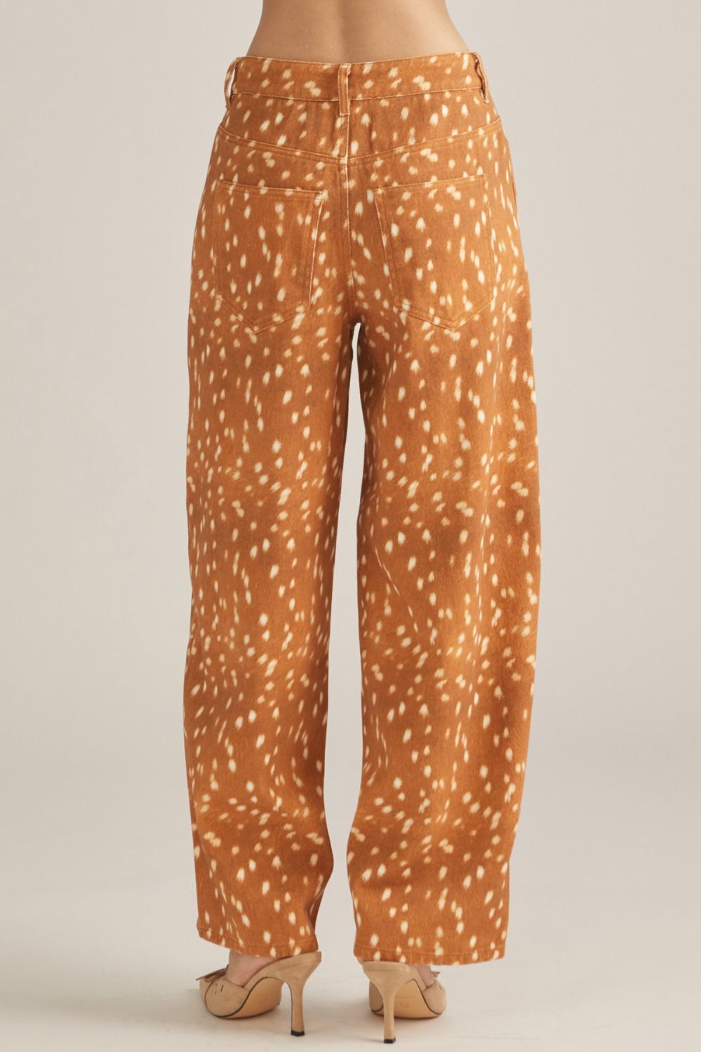 Deer Print Wide Leg Pants