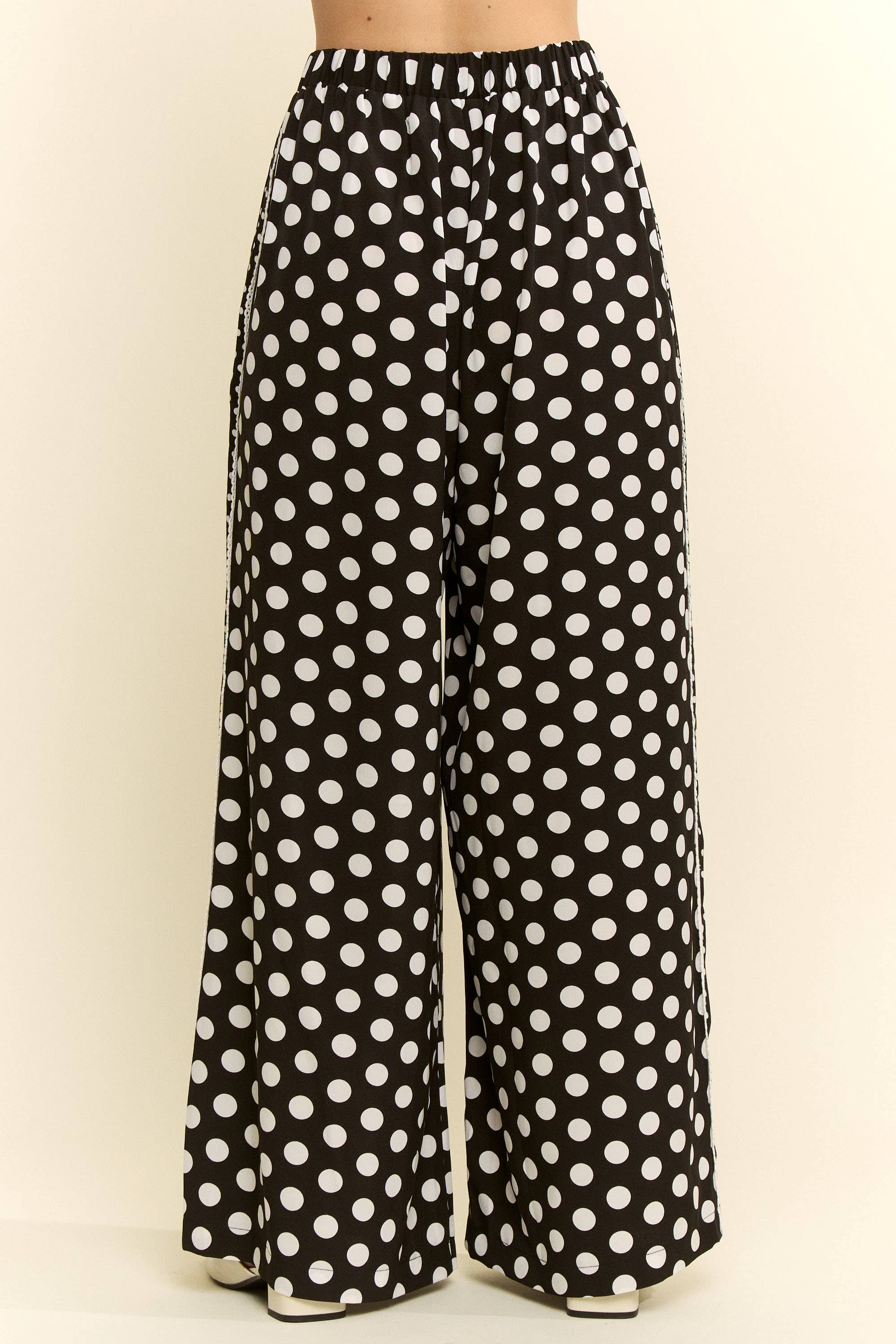 PLUS SIZE CONTRAST DOT SIDE PANEL PANTS