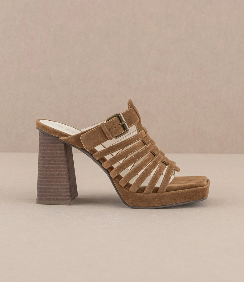 Oasis Sociey Basket Weave Heels in Brown