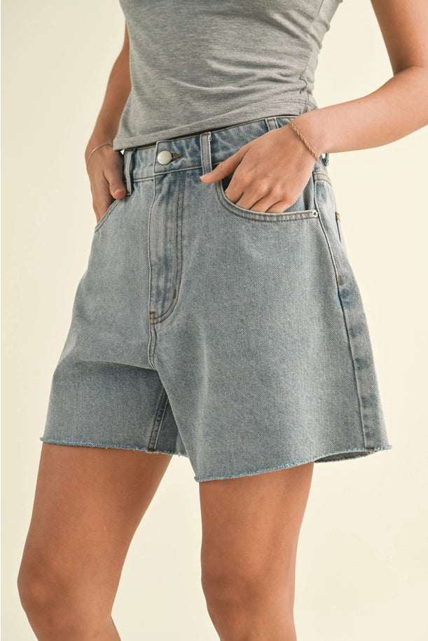 Washed Denim Shorts 2 Colors