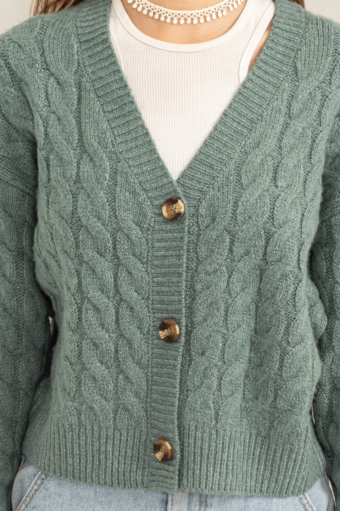 Gray Green Cardigan