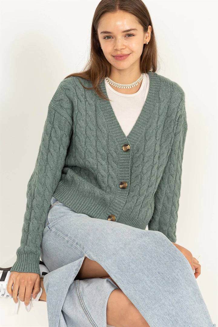 Gray Green Cardigan