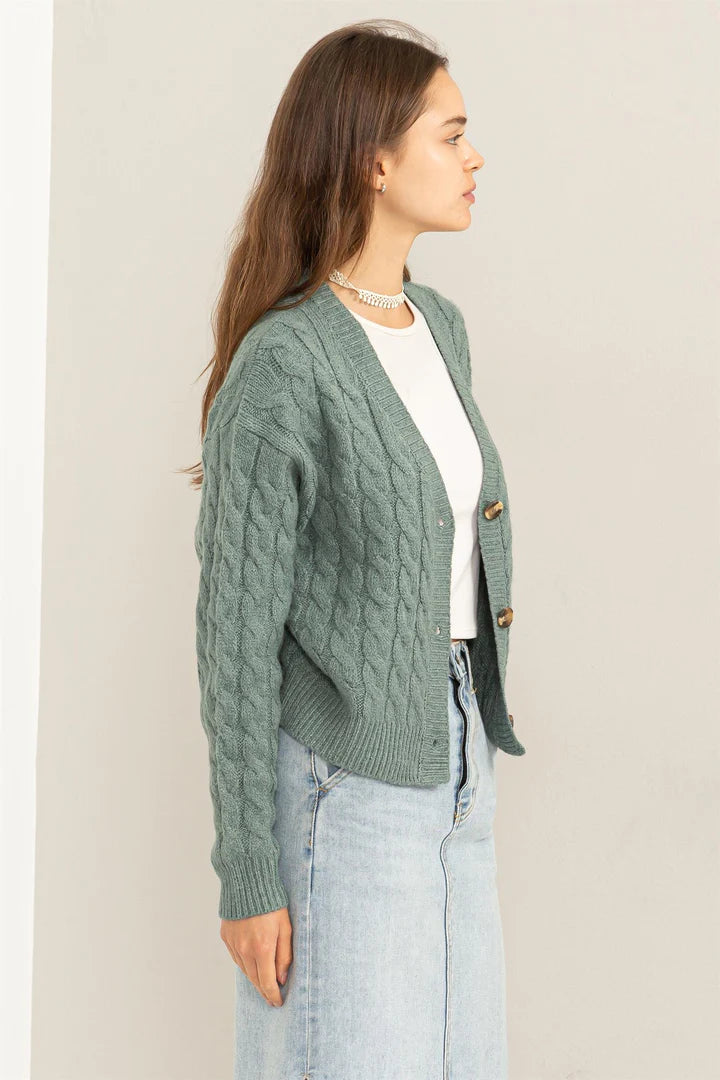 Gray Green Cardigan