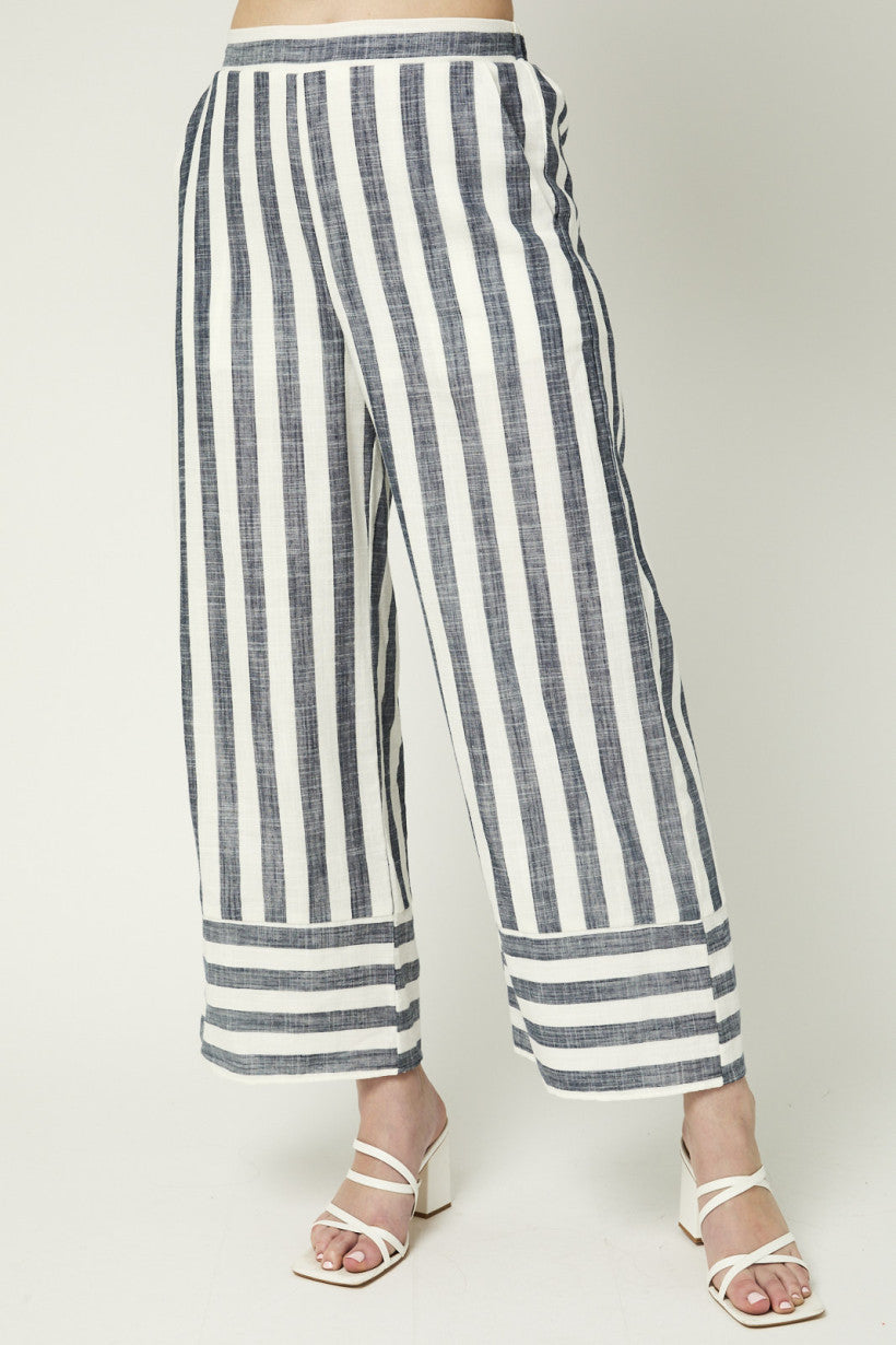 Stripe Pants in Navy and White