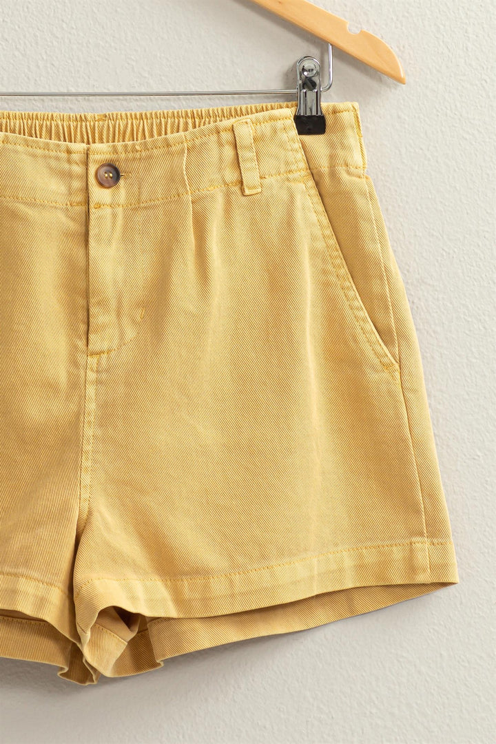 High Waisted Shorts in Mustard