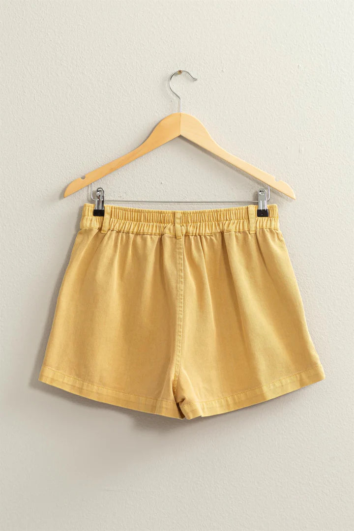 High Waisted Shorts in Mustard