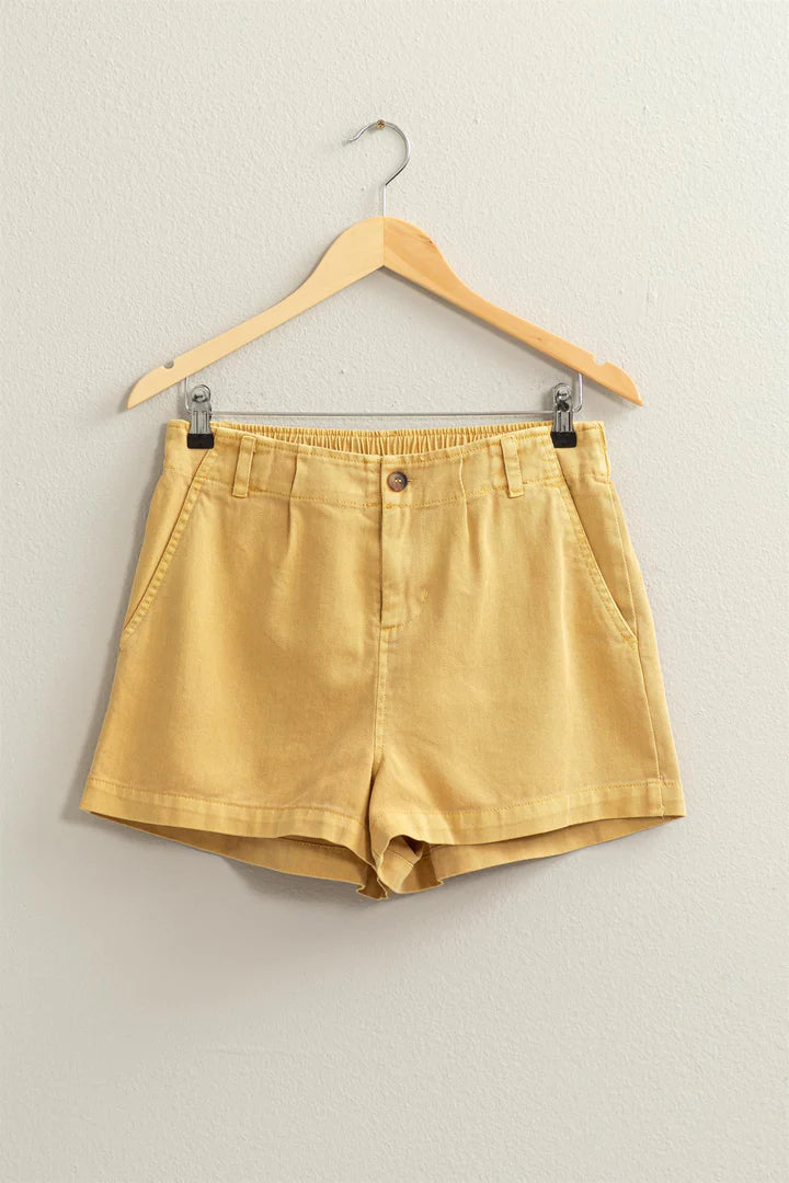 High Waisted Shorts in Mustard