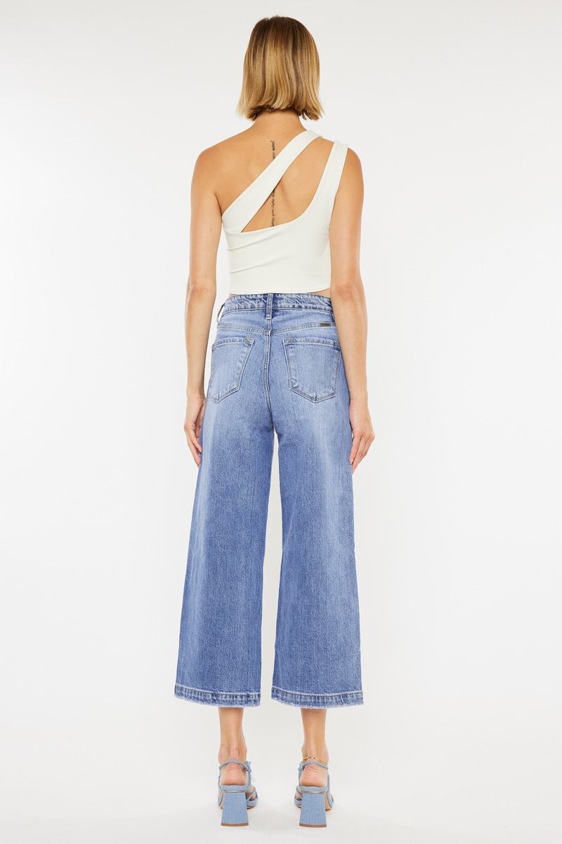 Kancan High Rise Wide Leg Denim in Light