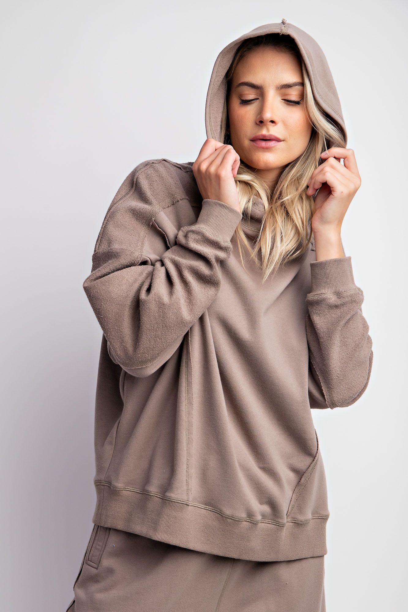 Inside out Terry Pullover in Ash Mocha