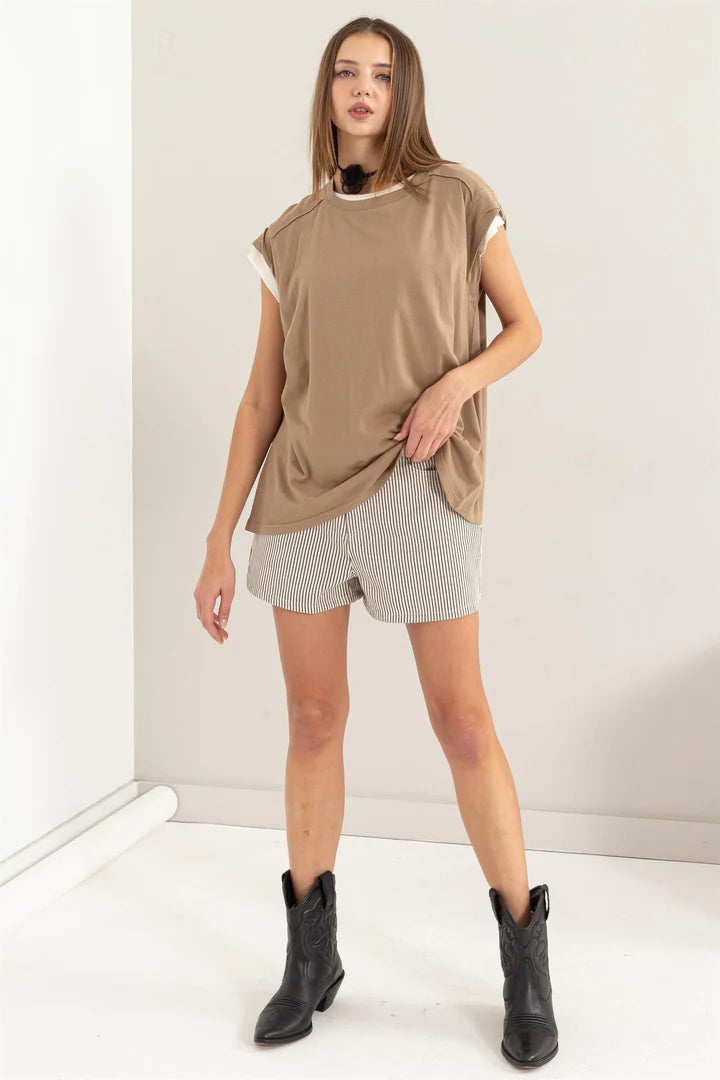 Muscle Capped sleeve top in 2 colors