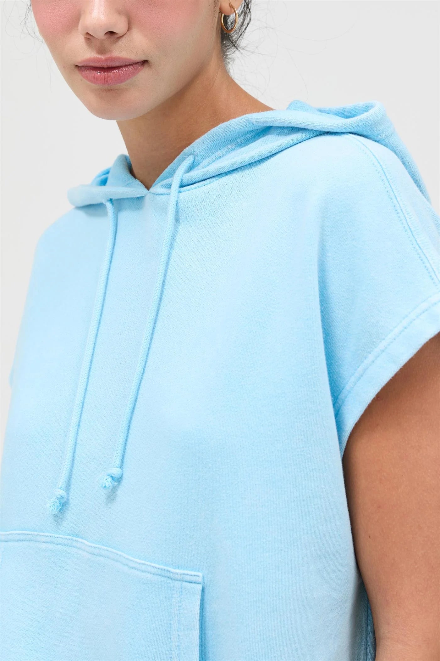 Acid Wash Skort Set in Icy Blue