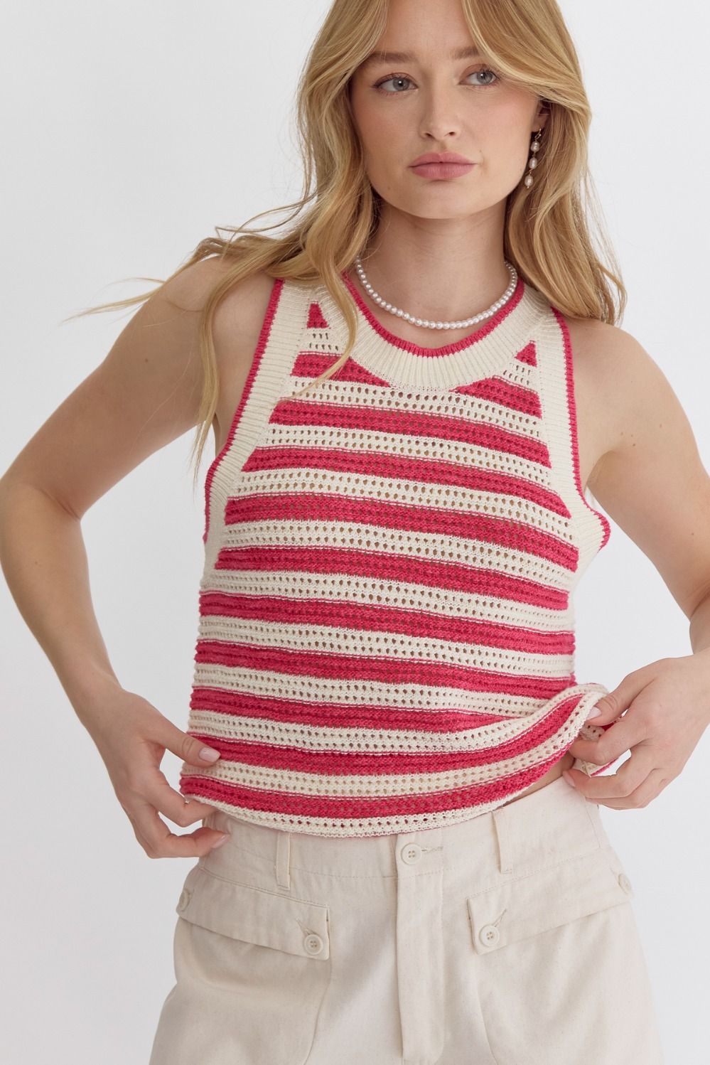 Striped Halter Neck Top in two colors