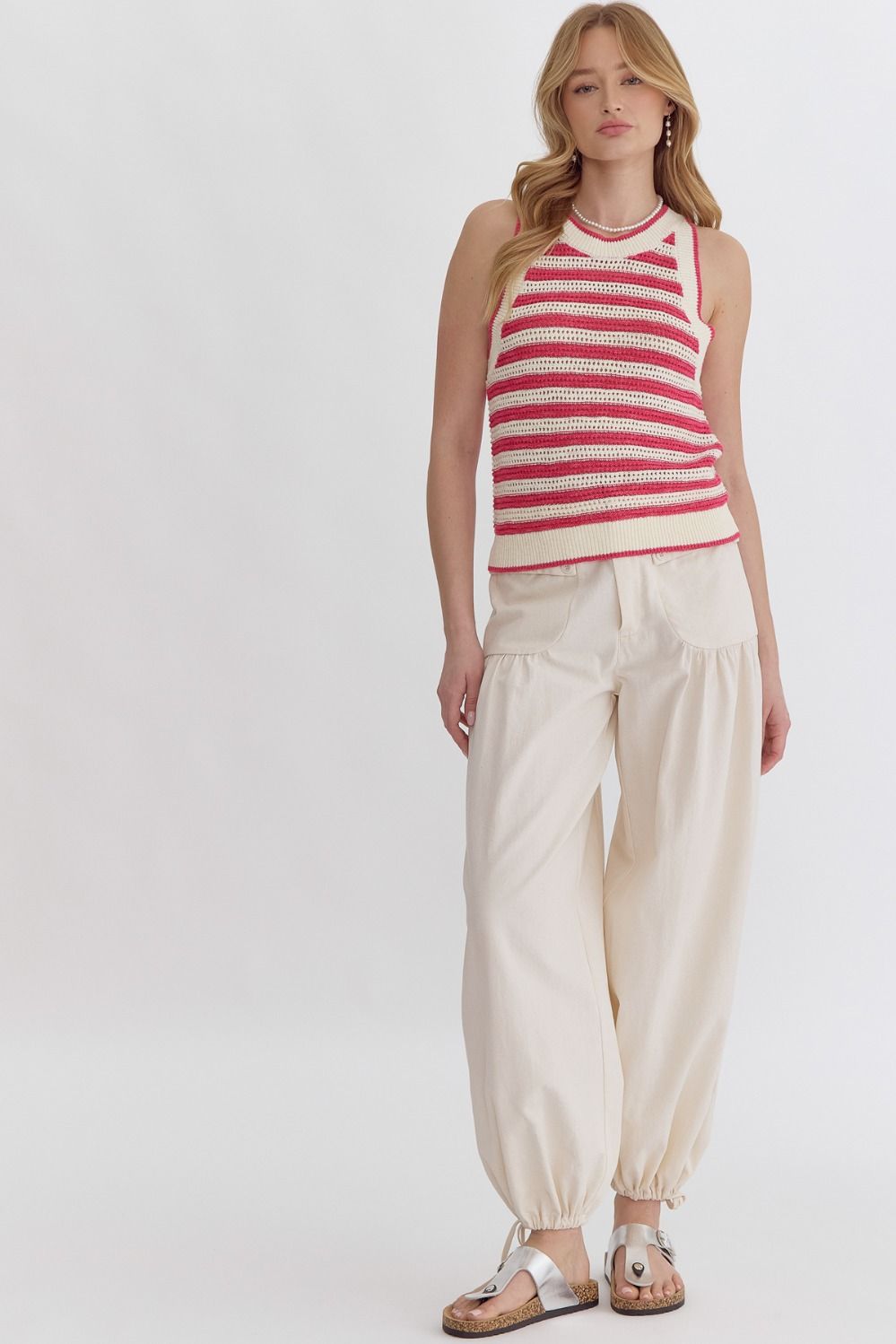 Striped Halter Neck Top in two colors