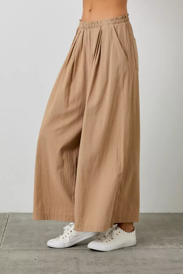 Wide Leg Trouser in Sand