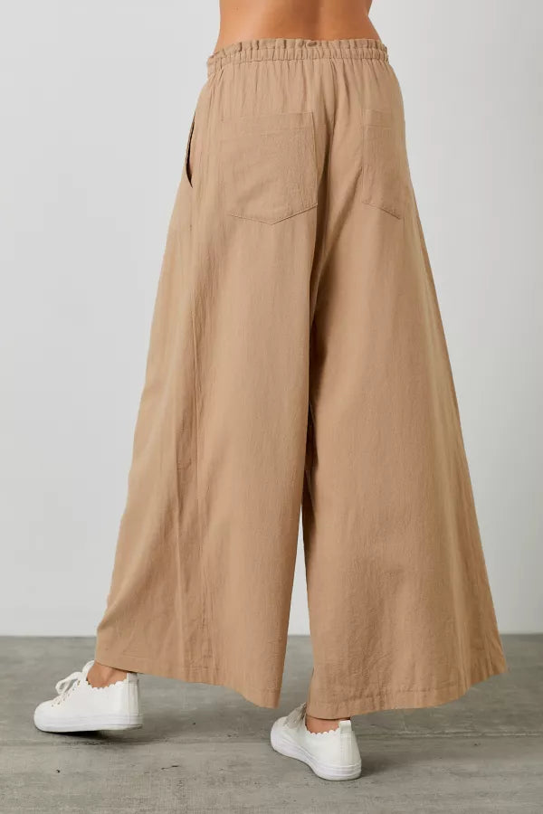 Wide Leg Trouser in Sand