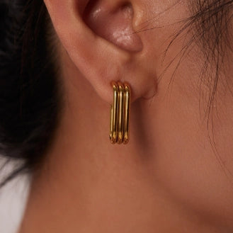 New! Hoop U-shaped EarringsTriple