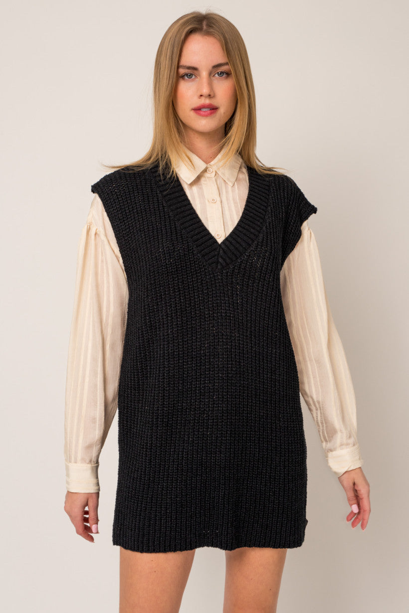 V-Neck Tunic Sweater Vest