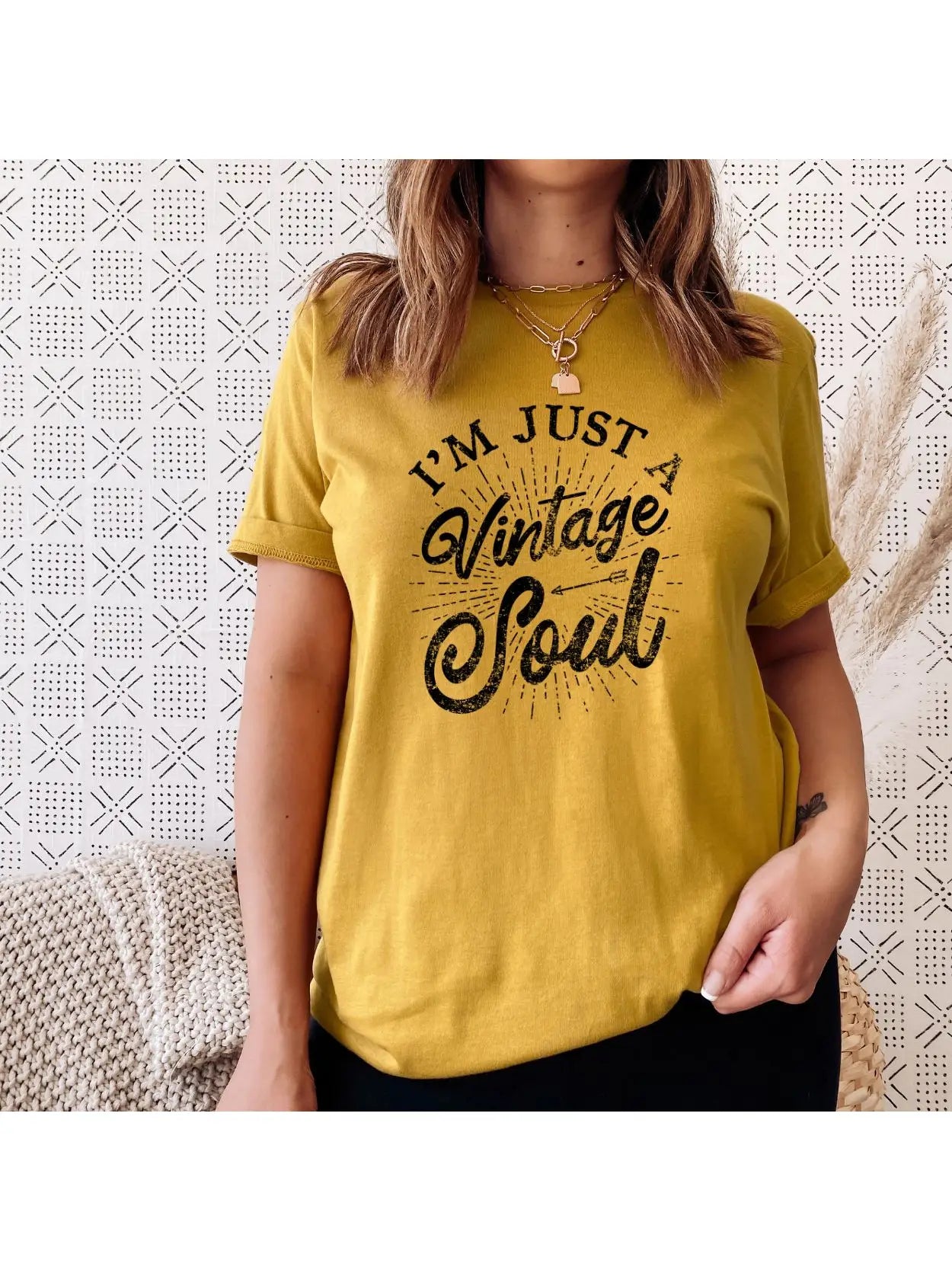 Vintage Soul tee in Mustard