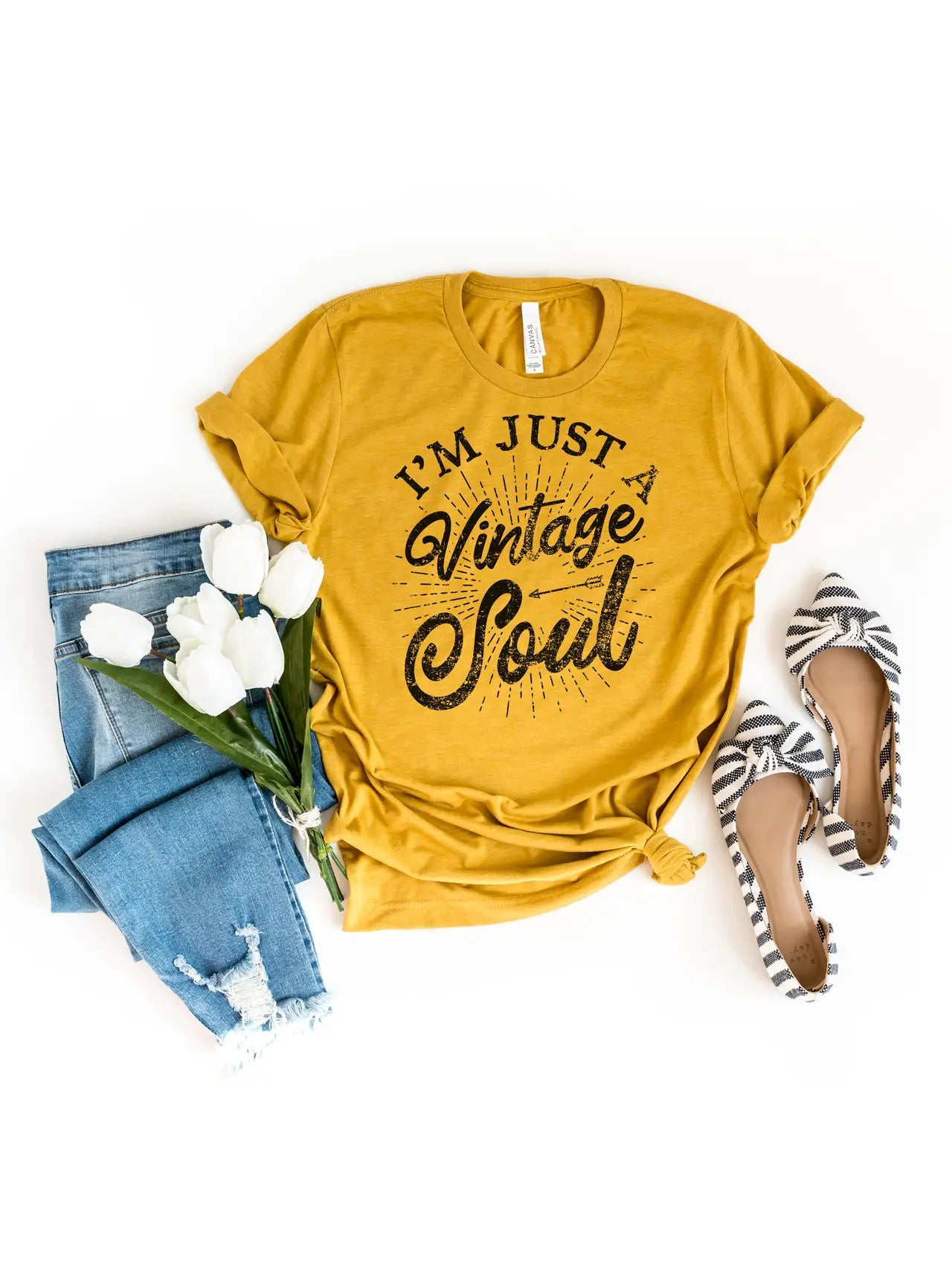 Vintage Soul tee in Mustard