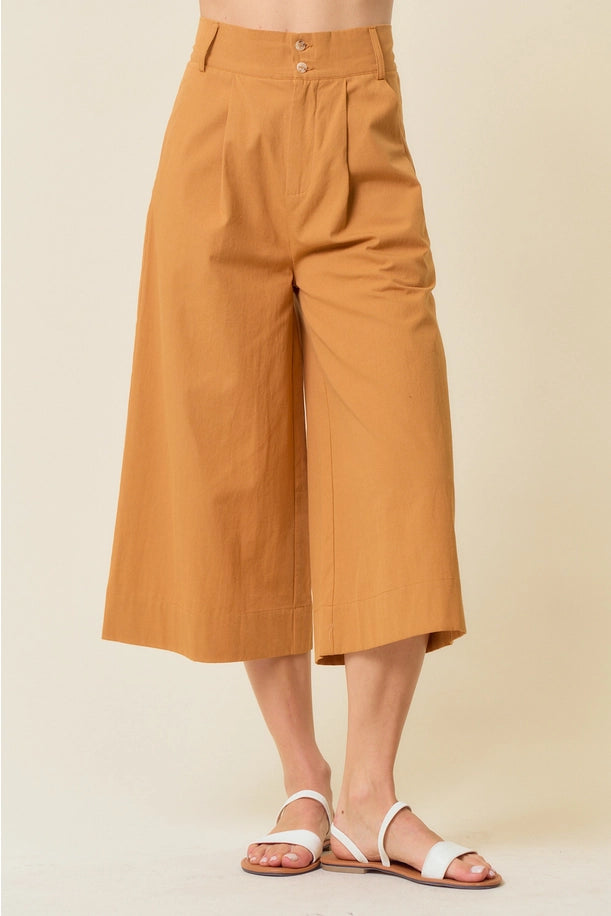 Wide leg Crop Trouser in Ginger