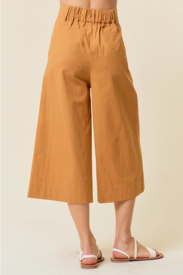 Wide leg Crop Trouser in Ginger