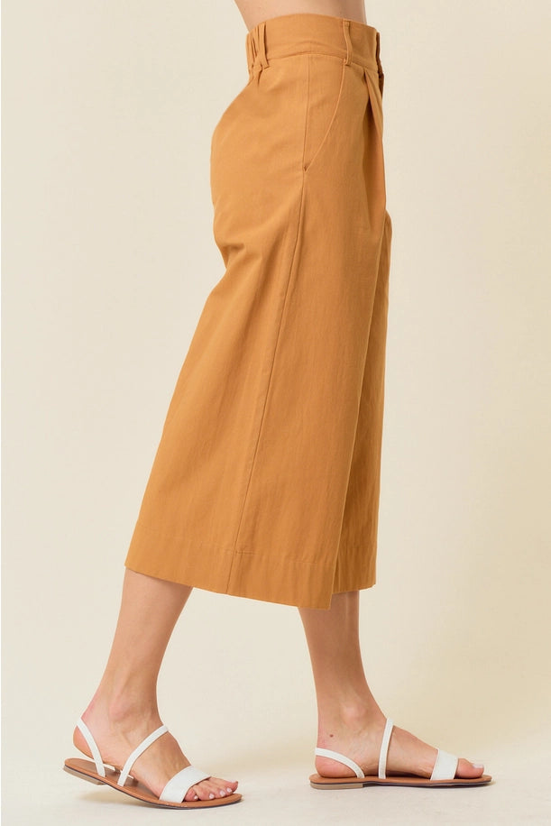 Wide leg Crop Trouser in Ginger